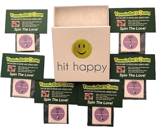 TennisButts - Fun Racket Decal That Starts Your Match Off with a Laugh! Perfect Tennis Gift (Box of Butts - Martini or Margarita)