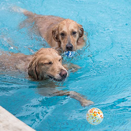 2 Stück Hundeball Hundespielzeug Ball,Unzerstörbar Gummi Hohe Dehnbar Hundebälle,Langlebiger Solider Interaktives Ball,Widerstandsfähige Zähne Training Wasserspielzeug,für kleine mittlere große Hunde