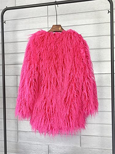 Women's Fluffy Faux Fur Outwear Parka Coat,Warm Jackets with Long Sleeve3