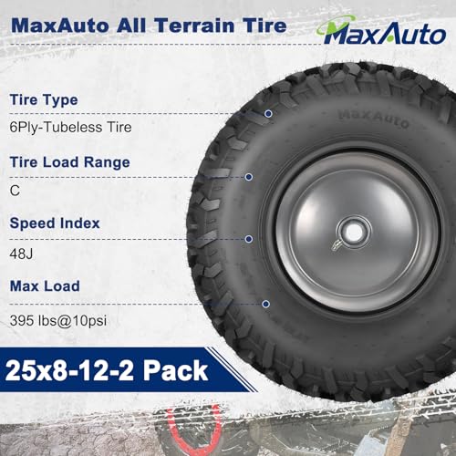 MaxAuto 25x8-12 All-Terrain Tires