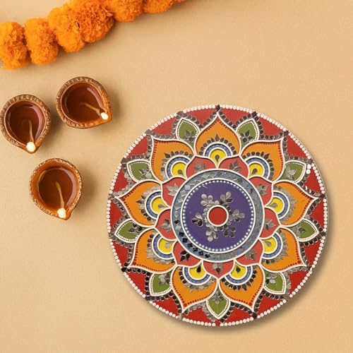 Image of iCraft Mindful Mandala Art Kit for Adults & Teens - 6 DIY Projects, 12 inch Canvas, Mirror, Coasters & More - Therapeutic Craft Gift, Multicolor