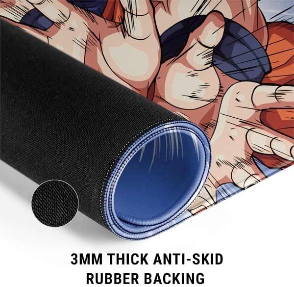 Skinit Large Gaming Mouse Pad - Officially Licensed Dragon Ball Z Goku Blast Design with Stitched Edges, Waterproof, Non-Slip Rubber Base, Desk Mat for Keyboard & Mouse, 31.5" x 11.8" inches