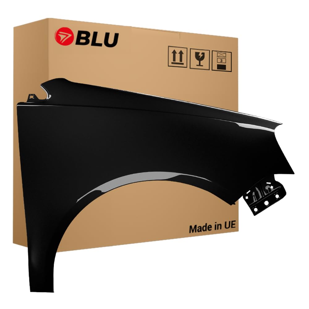 BLU Kotflügel Passend für Volkswagen Polo 9N3 IV 4 LIFT LC9Z Rechts Schwarz | 2005-2009 | Vorderseite Vorne | Lackiert | Einbaufertig