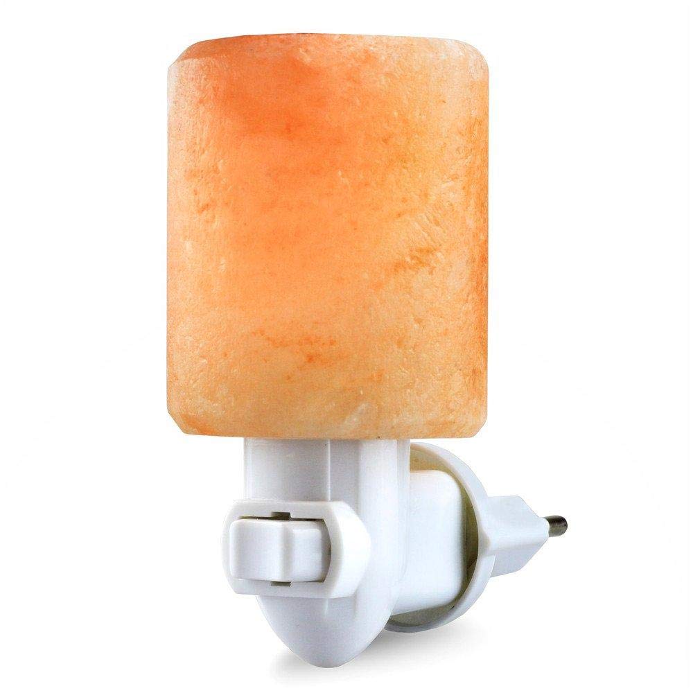 Mini lámpara de sal Lámpara de sal del Himalaya de cristal natural tallada a mano Luz de noche (cilíndrica)-Cilindro