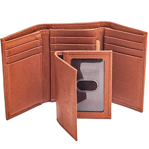 Winchester Lubbok Trifold Mens Wallet with Removable Insert, RFID Full Grain Genuine Leather, 4.5