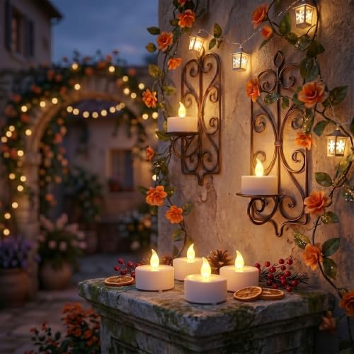 cimetech 24 LED Teelichter mit Timer & Fernbedienung, Flammenlose Kerzen – Ansicht 9