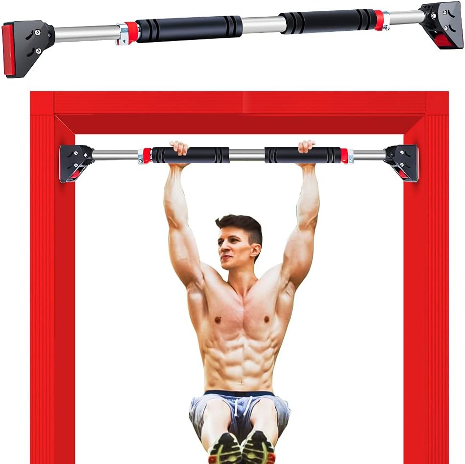 Pull Up Bar for Doorway, Adjustable Width Door Pull Up Bar No Screw Strength Training Pull-Up Bars with High Density Foam, Home Gym Chin Up Bar Doorway Workout Bar for Exercise & Fitness & 440 LBS : Sports & Outdoors