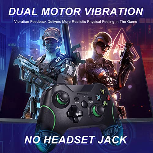 AUFGLO Drahtlos Controller für Xbox One, PC Gamepad mit 2.4G drahtlos Adapter, eingebaute Dual Vibration, kompatibel mit Xbox One/One S/One X/One Elite/PS3 Host/Windows 10 (Schwarz) - Image 3