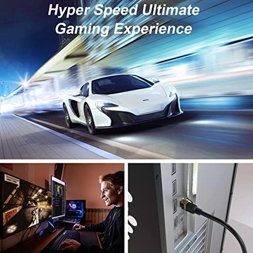  8 Ethernet Cable, 6FT High Speed Heavy Duty 26AWG 8 LAN Network Cable 40Gbps, 2000Mhz with Gold Plated RJ45 Connector, Outdoor&Indoor Internet Cable Compatible for Router Gaming Modem Xbox thumbnail
