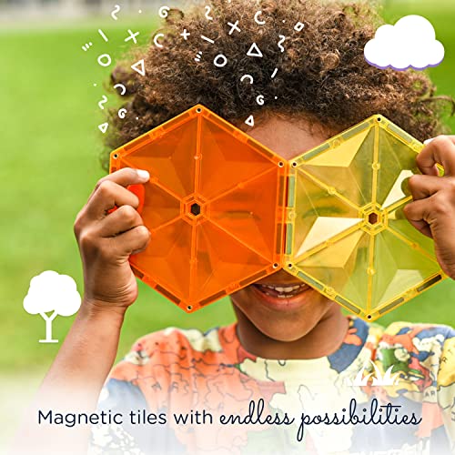 Connetix Tiles 212 Piece Mega Pack, Premium Educational Magnetic Building Set, Features Large Hexagons And Squares, Regular Geometric Tiles, Door And Window Pieces, Fences, 2 Purple Cars, And More #TOP3