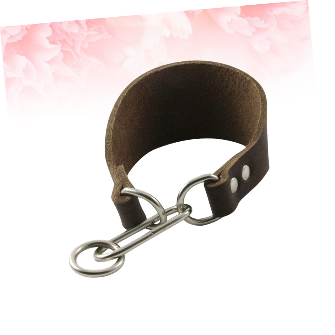 INOOMP 3stücke Fashion Widen Cattlehide Hundehalsband Haltbares Dünnes Nackengurt Mit Schnalle Für Whippet Und Hunde Mit Dünnem Hals Kaffee