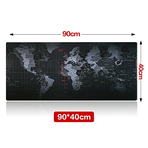 Smaige Gaming Extended Mammoth Soft Gaming Mouse Pad / Mat, Long Xxl Mousepad, Stitched Edges, 15.7" X35.4X0.12 (Worldmap, 40X90Cm) #TOP1