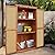 YTGLEN 60 Inches Outdoor Storage Shed, Wood Shed with Rattan Indoor Storage Cabinet with Floor, Adjustable Shelves for Patio, Garden,Lawn and Living Room, Brown