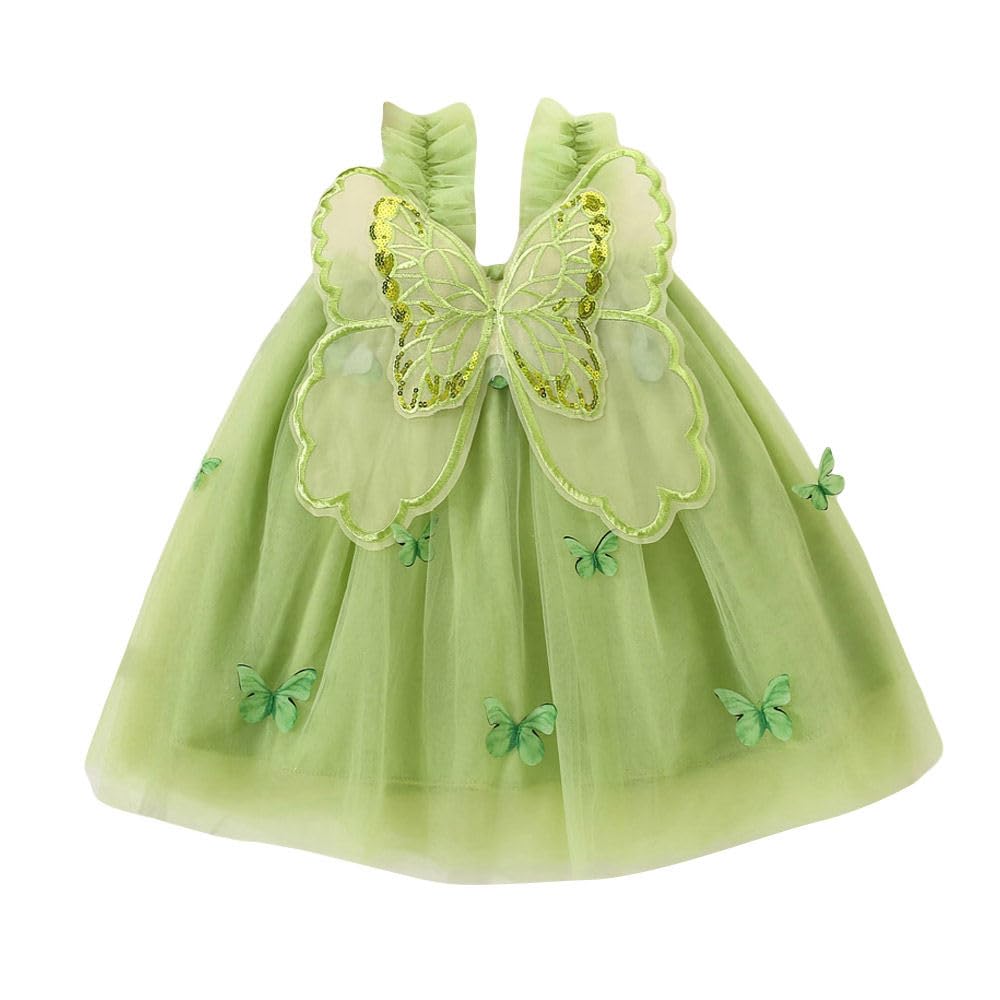 hopscotch Baby Girls Embellished Print Sleeveless Green Party Dresses-picture-12