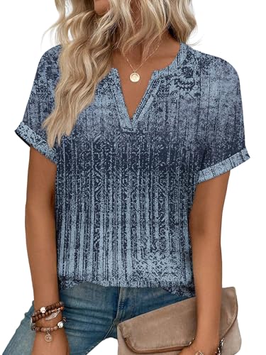 Image of WIHOLL Womens Blouses Spring Tops Short Sleeve Shirts Dressy Casual Summer Vacation Fashion Clothing 2026