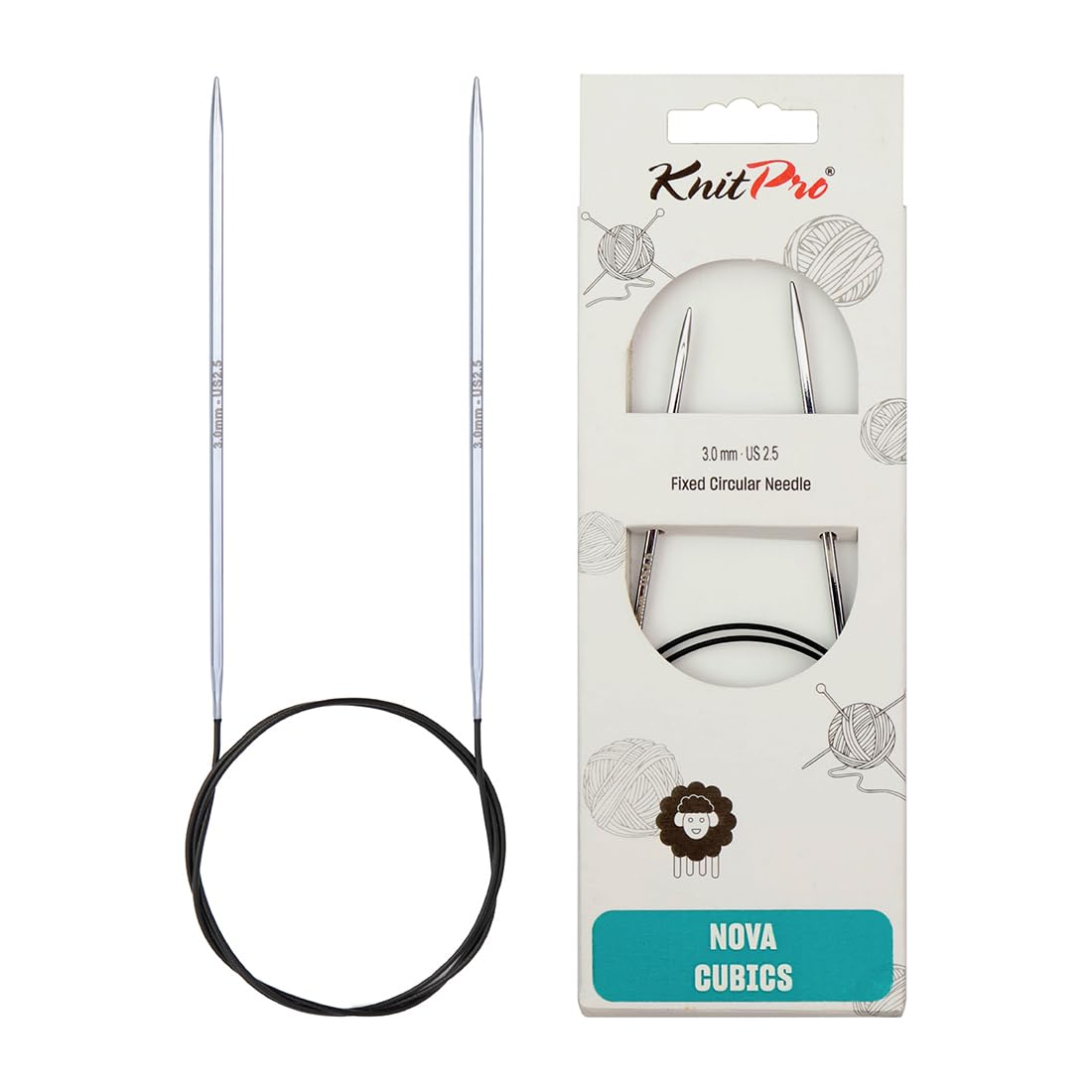 KnitPro Nova Cubics Fixed Circular Needles 47" (120cm) | 3.00mm