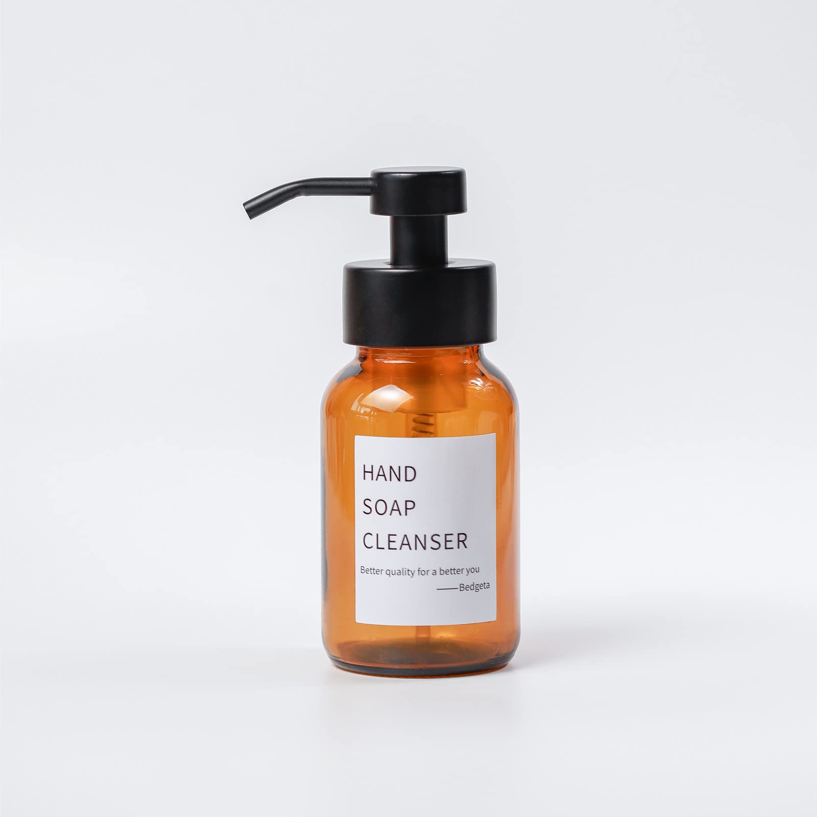 Buy Bedgeta 1 Pack Thick Amber Glass Foaming Hand Soap Dispenser with