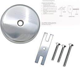Single Hole Bathtub Drain Overflow Plate/Tub Overflow Drain Ccover with Three Matching Screws/Bathtub Overflow Drain Cover Includes an Adapter (Chrome)