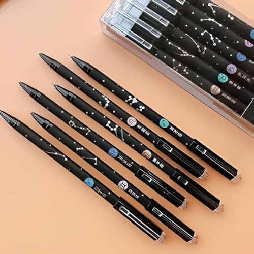 Image of RECLUSE 6 PCS Erasable Galaxy Gel Pen Set - Smooth Writing, Refillable, Colorful Ink, Erasable Rollerball Pens for School, Office & Creative Writing Pen Office School Stationary Supplies Pen