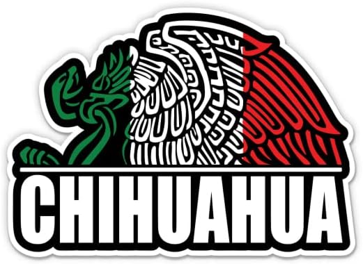 Chihuahua Mexico MX Bandera Vinilo Adhesivo - Teléfono de Coche - 3"