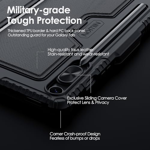 Image of Nillkin for Samsung Galaxy Tab S10 FE 10.9 inch / S9 11 inch Case with Detachable Keyboard, 7-Color Backlit, Trackpad, S Pen Holder, Rugged Keyboard Case with Camera Cover for Samsung Tablet S10 FE 5G