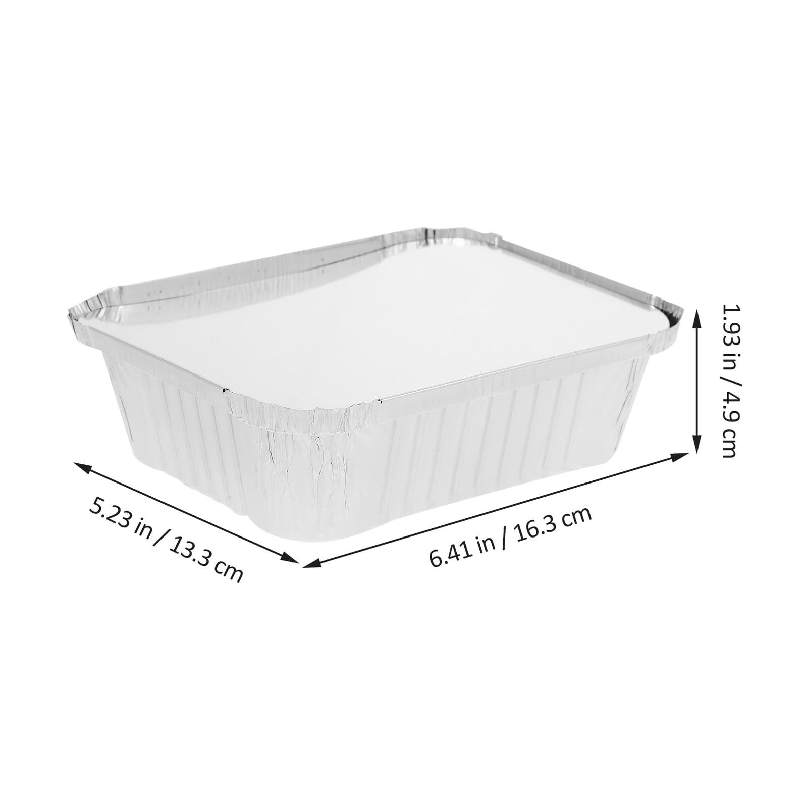 BESPORTBLE 50 piezas Unidades de Bandejas de Aluminio Resistentes al Calor con Tapa Cajas Rectangulares para Hornear Almacenar y Transportar Alimentos Barbacoas y Fiestas Aptas para Horno