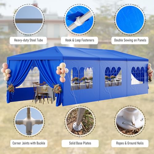 10x30FT-Blue-Party-Tent-Outdoor-Canopy-Tent-Heavy-Duty-Wedding-Tent-Waterproof-Patio-Gazebo-Event-Tents-for-Parties-with-8-Removable-Sidewalls-Perfect-for-Graduation-BBQ-Holiday-Birthday