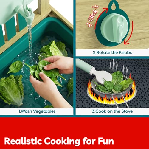 Image of TOP BRIGHT 4 in 1 Mud Kitchen for Kids, Outdoor Playhouse for Water Play | Sand Play, Cooking & Gardening Playset with Accessories, Sensory Table Set, Backyard Pretend Play Toy for Boys Girls Ages 3