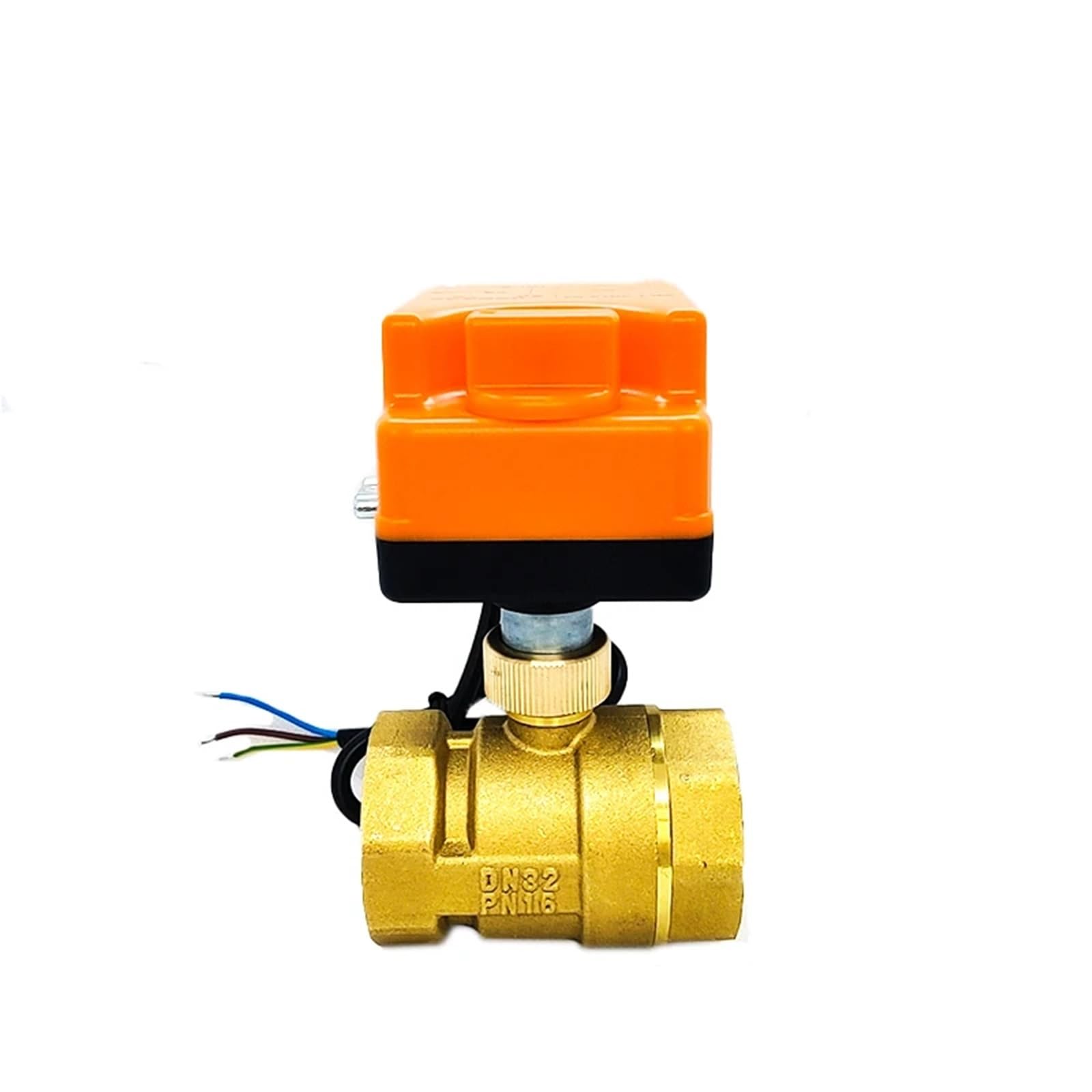KKCZOFMJ 1-1/4" Motorized Ball Valve 220V 12V 24V 3-Wire 2 Point Control Brass Electric Ball Valve With Manual Switch(24VDC)