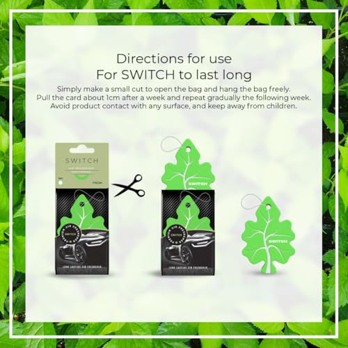 Image of SWITCH Car Air Freshener + Screen Cleaning Cloth Combo | Fresh Fragrance Car Perfumes | Luxury Hanging Perfume | Long Lasting Aroma | Refreshing Smell | Car Accessories Interior (Pack of 1)