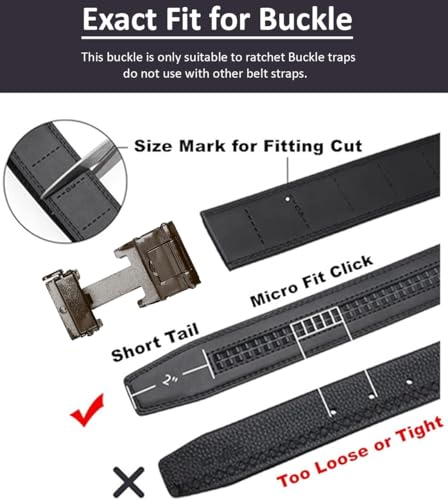Image of Contacts Automatic Belt Buckles for Men - Ratchet Belt Strap Replacement or Custom Fit, Fits Waist 28-42 Inches - No Strap Included