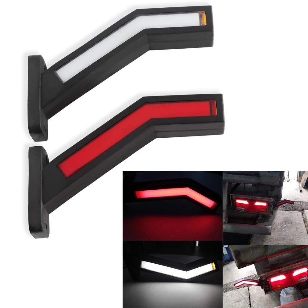 Ensemble Feux Arrière Voiture Feu Position Latéral Pour Camion 2 Pièces Éclairage Universel Pour Remorque Et Van Lampe Tige Néon Étanche 12V 24V