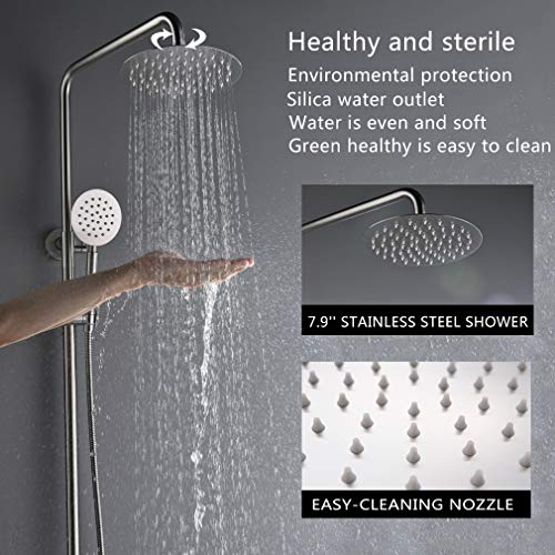 Haoxin Outdoor Shower Fixtures Sus 304 Stainless Steel All Metal 3 Function Exposed Shower Faucet Set Brushed Nickel A5108N #TOP2