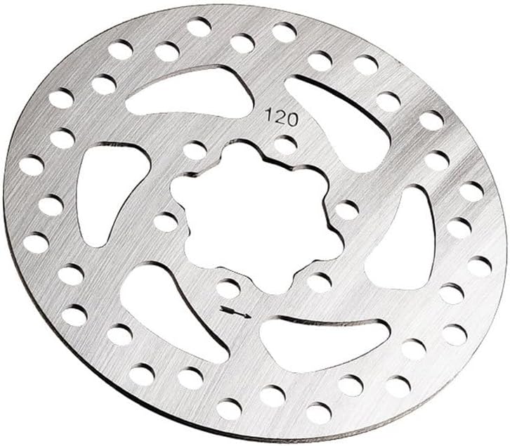BESPORTBLE 120mm Electric Scooter Brake Disc Rotor : 6-Bolt Stainless Steel Replacement Part for Electric Scooters & Mountain Bikes - High Heat Dissipation & Quiet Braking