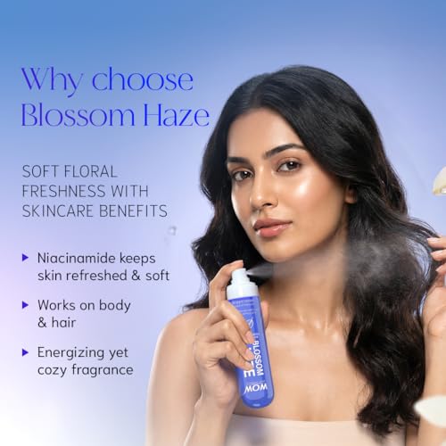 Image of WOW Skin Science Blossom Haze Unisex Body & Hair Perfume Mist | Skin-Close Floral Musk Fragrance with Niacinamide | Lightweight, Long-Lasting Mist for Men & Women | Soft Florals into Calm Musky Woods | 100 ml