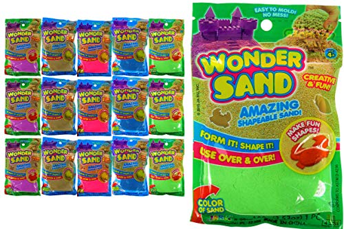 JA-RU Moldable Sand Toy Kit (12 Packs Assorted Color) Therapy Sensory Toy Colored Sand for Kids. Cool Indoor & Outdoor Play Toys. Art Kits for Girls. Bulk Set. 5820-12p