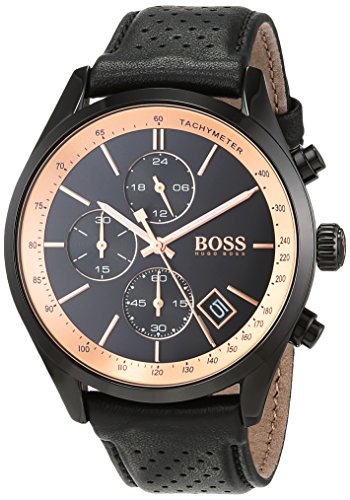 Preisvergleich Produktbild Hugo Boss Unisex Chronograph Quarz Uhr mit Leder Armband 1513550