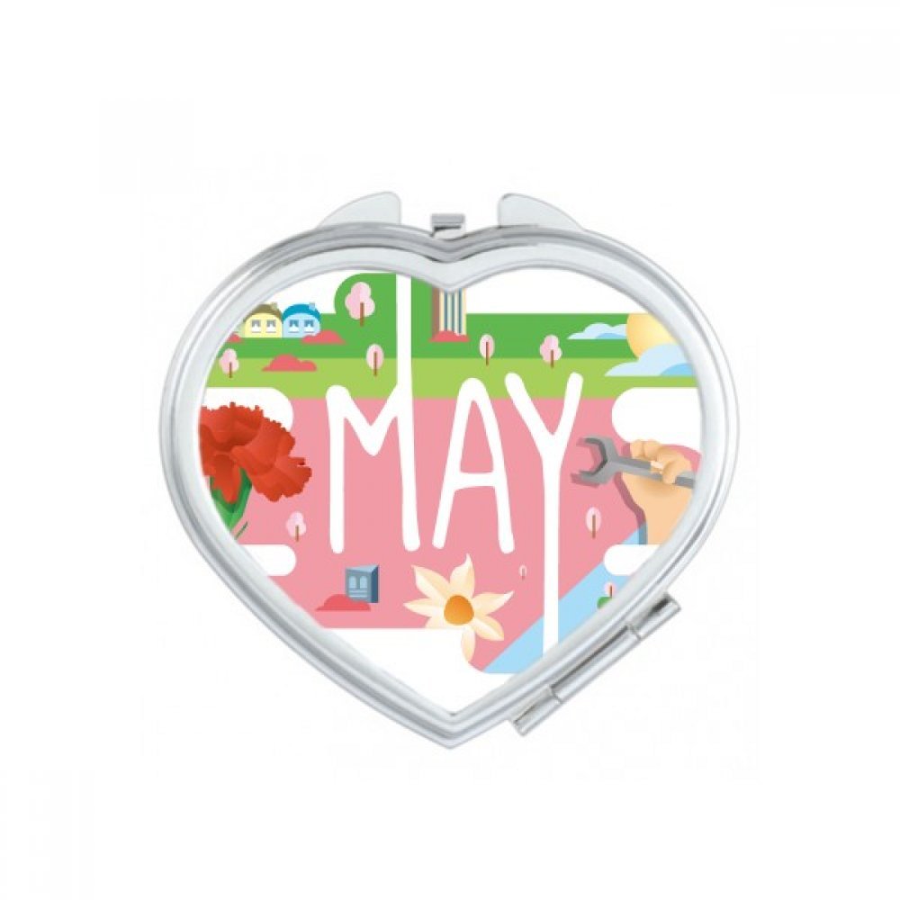 Miroir de poche compact motif de Juillet pour maquillage de voyage