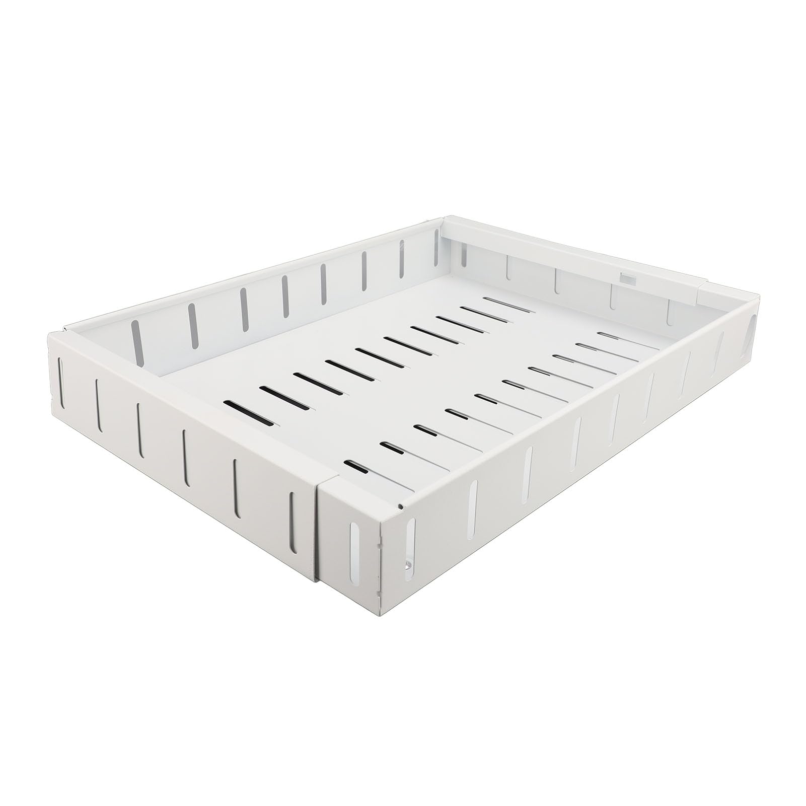 Cassetto estraibile regolabile per cucina e dispensa, 40 x 30 x 5,6 cm, soluzione di archiviazione scorrevole bianca per armadio nization