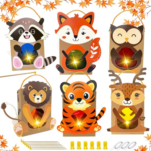 Ya en mundofriki.es: Gozuein Juego de Farolillos 6 Piezas Otoño – Kit DIY LED para Niños, Linternas de Papel Animales, Manualidades Educativas, Fácil de Montar, Fiesta San Martín.