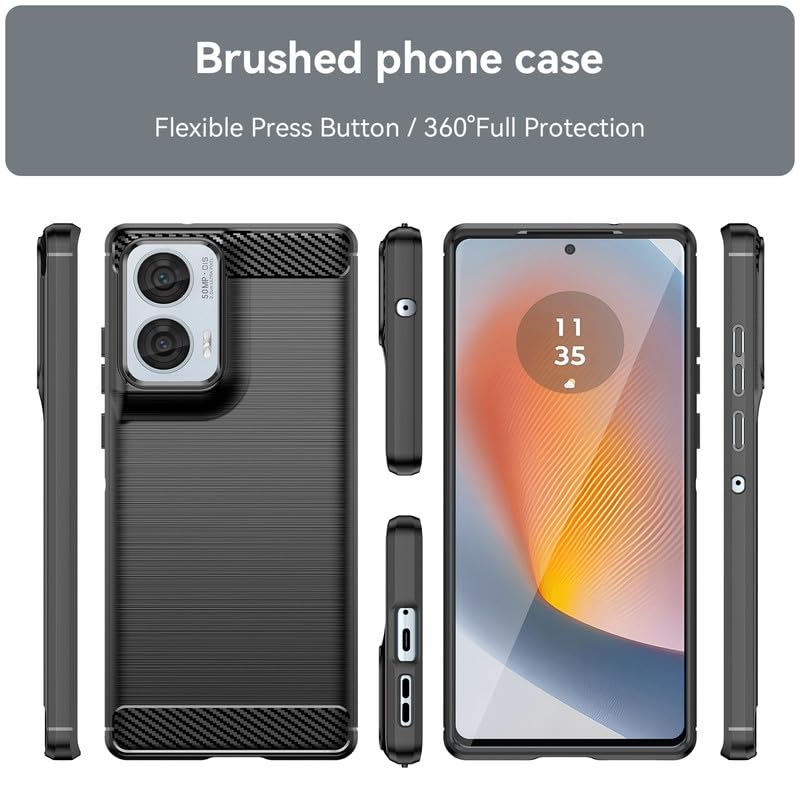 Image of Hybrid Carbon Fiber Back Case for Moto Edge 50 Fusion (Black)
