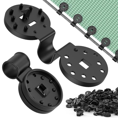 HYASIA Heavy Duty Round Shade Cloth Clips 100Pcs - Plastic Garden Net Clamps for Shade Cloth for Garden Tarp Clips Heavy Duty Anti Bird Netting Sun Shade Sail Windproof Awning Clamp