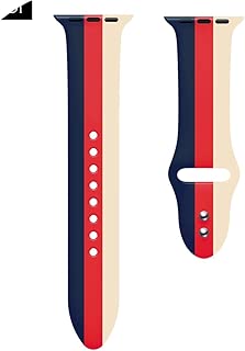 Watchシリーズ用スポーツバンド5 4 3 2 1 for iwatchカラフルなソフト交換用AWアダプター38 40 42 44mm用シリコンストラップ,Blue Red V W,For 42 44mm AW