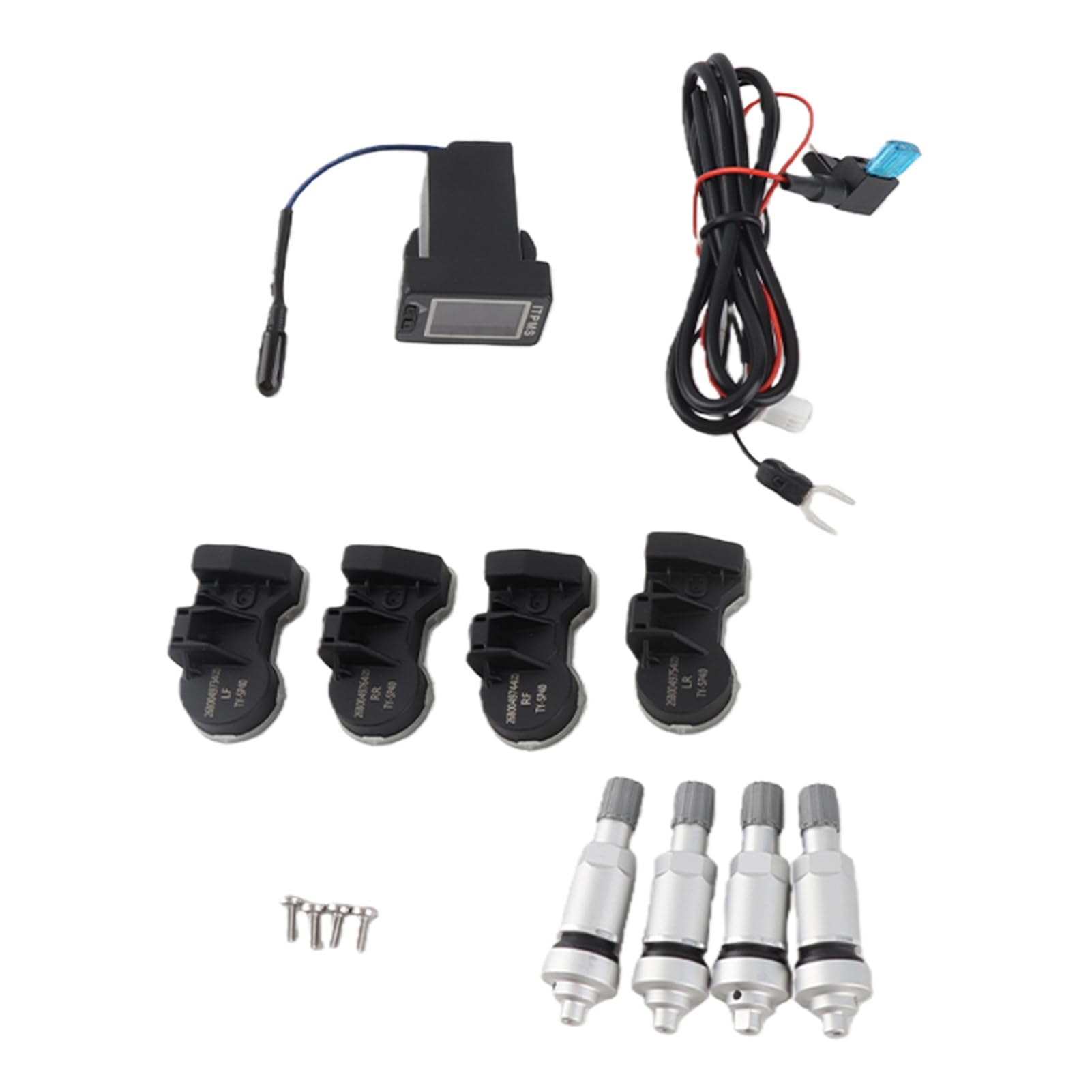 Sensor Presion Interno Bgoodvision Sensore Pressione Pneumatici Sensore Pressione Pneumatici Sensore Pressione Pneumatici di Monitoraggio della Pressione dei Pneumatici per Auto Tpms con 4 Sen