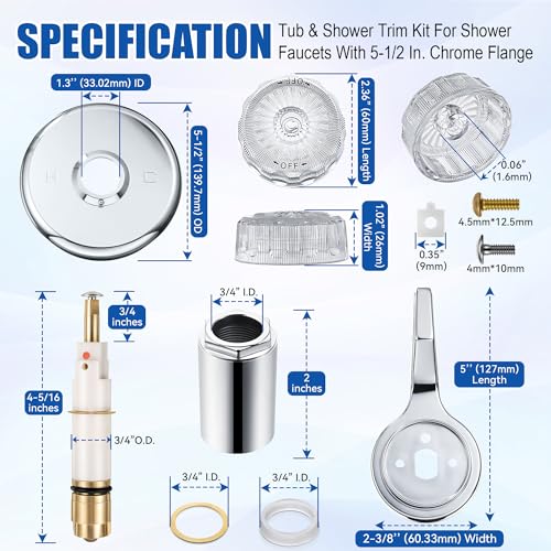 Kit de reconstrucción para bañera y ducha de una manija, compatible con Mixet, acabado cromado miniatura 5