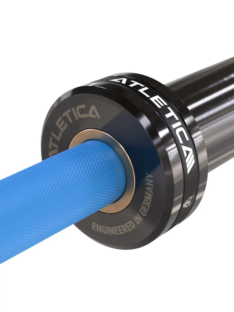 ATLETICA bilanciere | Delta | Electric Blue | Manubrio per sollevamento pesi, powerlifting e allenamento funzionale | 20 kg | marcature IPF e FMI | portata 1000 kg