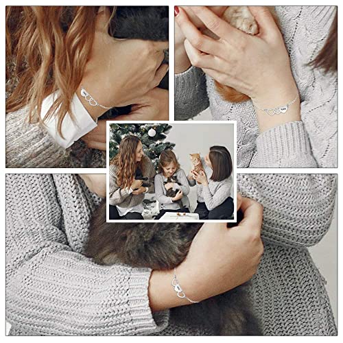 Ashleymade 3Pcs Personalized Name Heart Bracelet Best Friend Bracelet For 3 Sister Jewelry Link Chain Gift Friendship Adjustable Custom Names Engraved Love Bracelets For Women (3Pcs) #TOP7