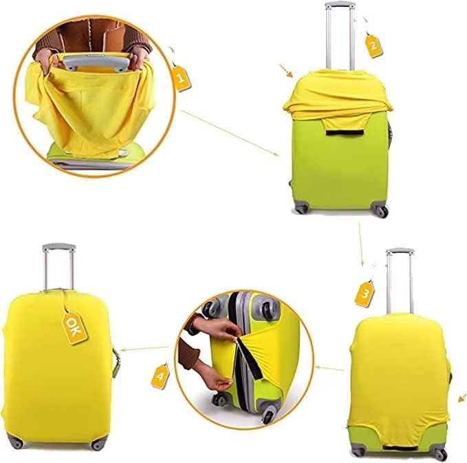 review Xhuibop Travel Luggage Cover for Suitcase Protector Small Purple Wolf Luggage Cover for Teen Boys Elastic Baggage Covers Fit 18-21 Inch Anti-Scratch