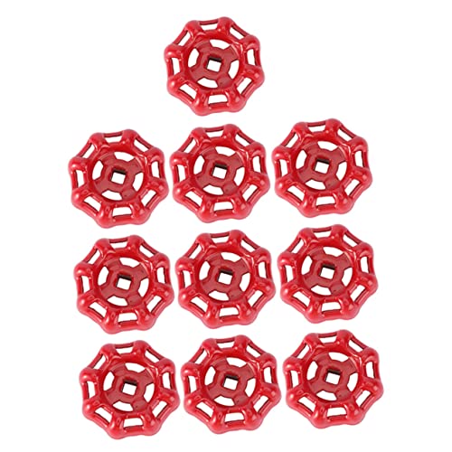 DOITOOL 10 Piezas Mango de válvula de compuerta manejar orbital retráctil aire empalme de tubo Manilla de alta resistencia mango decorativo piezas de cierre Acero inoxidable rojo