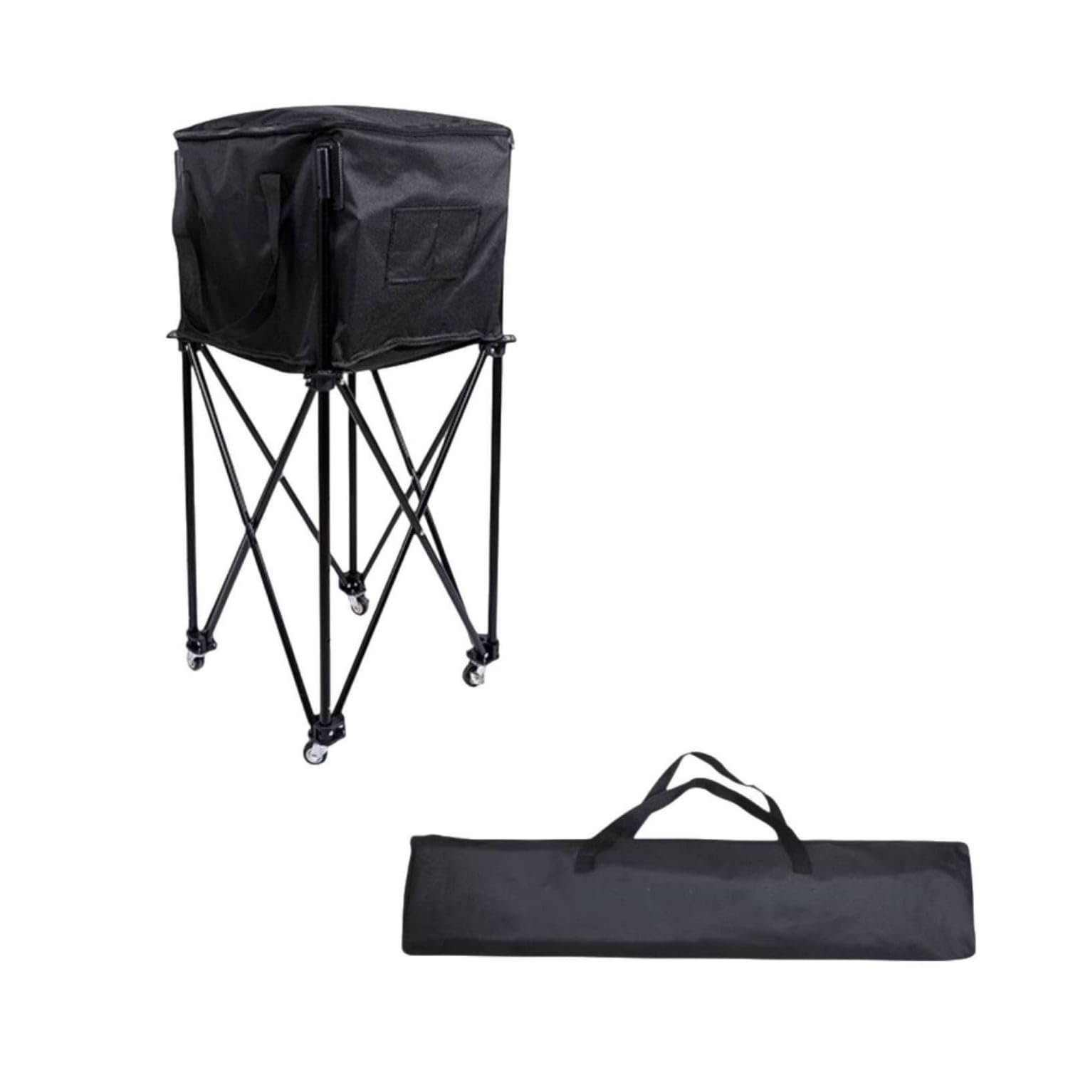Folding Ball Storage Cart Collapsible Ball Hopper with Wheels Portable Pickleball Cart Wheeled for Coaches, Players, Training Sessions, Clubs, with Outer Bag-image-20